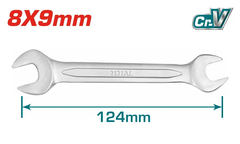 Cờ lê 2 miệng (8x9mm) -TOTAL-TDOES08091
