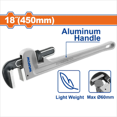 Mỏ lết mở ống tay cầm nhôm 450mm(18")-Wadfow WPW9118