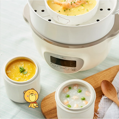 Nồi nấu chậm 1.6L Bear Sube002 - 6 chế độ nấu ăn dặm, 3 thố tiện lợi, hẹn giờ - GIÁ SIÊU TỐT