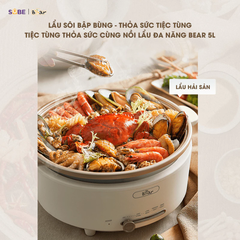 Nồi lẩu điện đa năng Bear 5L SB-NL05F - Chính hãng Bảo hành 18 tháng - MỚI NEW