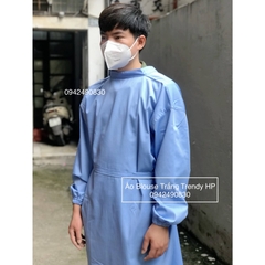 Áo choàng phòng phẫu thuật màu xanh Hoà Bình - Áo choàng mổ, tiểu phẫu cho bệnh viện, phòng khám, spa