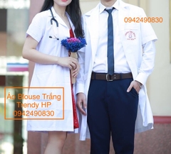 Áo choàng blouse trắng cho bác sĩ, dược sĩ, phòng thí nghiệm, Spa