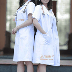 Áo choàng blouse trắng cho bác sĩ, dược sĩ, phòng thí nghiệm, Spa