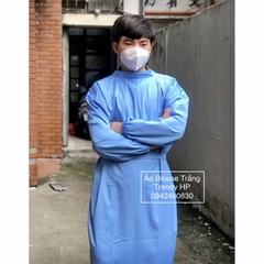Áo choàng phòng phẫu thuật màu xanh Hoà Bình - Áo choàng mổ, tiểu phẫu cho bệnh viện, phòng khám, spa