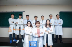 Áo Blouse trắng Nam Nữ dài tay áo blue trắng bác sĩ, dược sĩ, phòng thí nghiệm