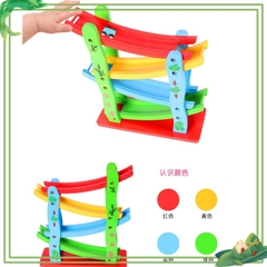 ĐỒ CHƠI XE Ô TÔ CẦU TRƯỢT 4 TẦNG BẰNG GỖ – ĐỒ CHƠI THÔNG MINH CHO BÉ TỪ 2–10 TUỔI  bằng gỗ