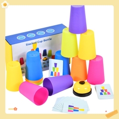 Bộ Xếp chồng cốc chơi tương tác với phụ huynh bạn bè đồ chơi giáo dục montessori
