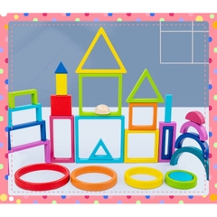 Đồ chơi xếp hình màu cầu vồng. tam giác.hình vuông. tròn, bằng gỗ  montessori cho trẻ em
