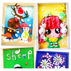 Khung ảnh Vintage khung tranh không kính bằng gỗ thông trang trí STEAM mầm non tiểu học