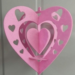 Quả cầu hình trái tim nỉ  3D treo trang trí lớp học mầm non văn phòng deco chụp ảnh size 14cm