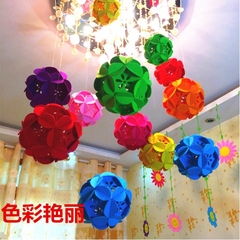 Quả cầu  hoa trang trí lớp học mẫu giáo - nhà hàng - khu vui chơi ( Vải nỉ dày 2mm )