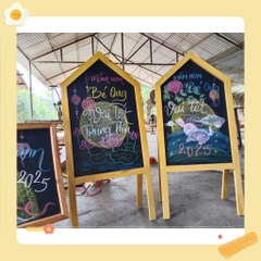 Bảng ĐEN MENU 1 mặt đen viết phấn khung gỗ  có giá đỡ dành cho các cửa hàn g cafe,trà sữa, trà chanh, đồ ăn nhanh