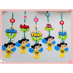 Bộ dây rèm  trang trí lớp học ( tiêu đề, khẩu hiệu lớp học) mầm non - Tiểu học