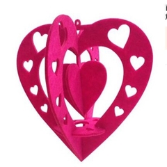 Quả cầu hình trái tim nỉ  3D treo trang trí lớp học mầm non văn phòng deco chụp ảnh size 14cm