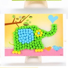 Tranh tạo hình trang trí làm thủ công bằng hạt ponpon cho trẻ làm Steam sáng tạo