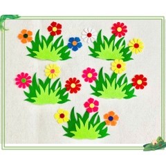 BỤI HOA cỏ TRANG TRÍ CHÂN TƯỜNG GÓC chủ đề mầm non - Tiểu học ( set 5 cái)