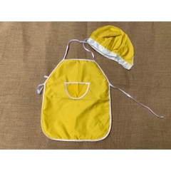 Bộ Tạp Dề màu - Nón Mũ Cho Bé Học Vẽ, Nấu Ăn, Làm Bánh 2 lớp ( set 1 áo 1 mũ)