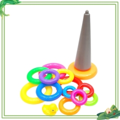 Đồ chơi xếp tháp vòng Vịt size đại 12 vòng, 1 vịt, 1 chân đế tháp bằng nhựa an toàn