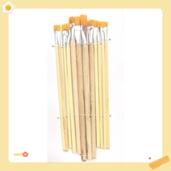 Bút lông - Cọ vẽ - Cọ tô màu đầu dẹt lông mịn set 12 Cọ Vẽ  bút lông thân gỗ