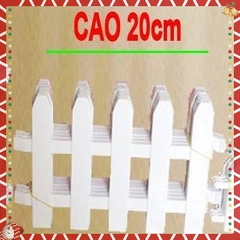 Hàng rào nhựa lắp ghép trắng  trang trí cây thông noel set 6 miếng dài 160cm ( mầm non)