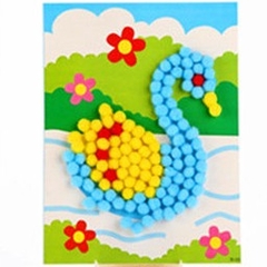 Tranh tạo hình trang trí làm thủ công bằng hạt ponpon cho trẻ làm Steam sáng tạo