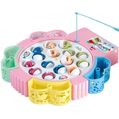 Bộ đồ chơi câu cá điện trẻ em set 15 con 4 cần câu size to có nhạc ( tặng pin)