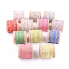 Ruy băng vải bố phụ kiện trang trí hanmade, decor  Màu sắc: Nâu vintage thủ công mầm non