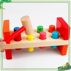 Đồ Chơi gỗ Búa Đập Cọc loại to nhiều màu sắc , Chất Liệu Gỗ ,An Toàn Cho Bé