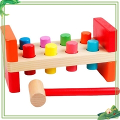 Đồ Chơi gỗ Búa Đập Cọc loại to nhiều màu sắc , Chất Liệu Gỗ ,An Toàn Cho Bé