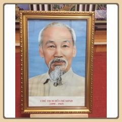 Khung ảnh BÁC HỒ treo tường lớp học mầm non - tiểu học ( sẵn khung + ảnh)