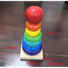 Đồ chơi tháp xếp chồng gỗ 7 sắc cầu vồng đồ chơi gỗ phát triển trí tuệ cho bé