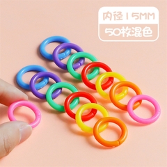 Gói 10/50 khoen nhựa móc khóa nhiều màu 15 - 35mm khoen gài phụ kiện làm sách vải mầm non