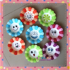 Đĩa hoa giấy màu trang trí  lớp handmade mầm non - Tiểu học ( set 5 cái)