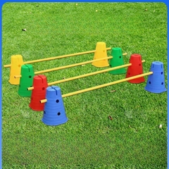 Set bộ 8 chóp nón 4 gậy ( chóp cao 30cm) chóp vận động mầm non - tiểu học