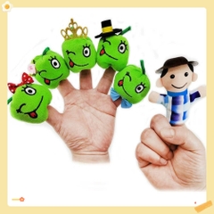 Rối ngón tay bộ 6 nhân vật ( Five Apples in the Apple Tree) vải nỉ mềm