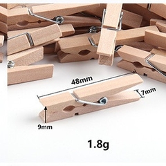 Kẹp gỗ treo ảnh trang trí nhà cửa làm thủ công mầm non - tiểu học túi 10 kẹp màu gỗ tự nhiên