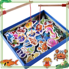 Đồ chơi câu cá nam châm gỗ 32 -  VỪA CHƠI VỪA HỌC SIÊU THÚ VỊ CHO BÉ