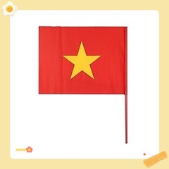 Cờ Vẫy Khai Giảng , cổ động Cờ Đỏ Sao Vàng Cầm Tay Loại Vải Phi Đẹp loại 1 (set 10 cái)