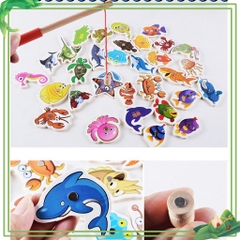 Đồ chơi câu cá nam châm gỗ 32 -  VỪA CHƠI VỪA HỌC SIÊU THÚ VỊ CHO BÉ
