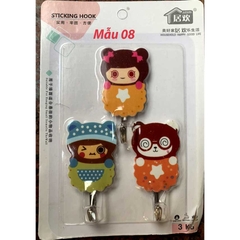 Móc siêu dính treo dán tường hình nghộ nghĩnh mầm non siêu chịu lực