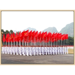 Lá Cờ Đảng, Cờ búa liềm, cờ tổ quốc Vải PHI BÓNG Đẹp Chắc Chắn
