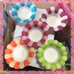 Đĩa hoa giấy màu trang trí  lớp handmade mầm non - Tiểu học ( set 5 cái)