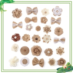 Nơ Vải bố handmade trang trí quà tặng lễ hội, Steam mầm non ( Combo 5 cái)