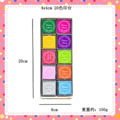 Bộ 20 màu mực in dấu vân tay  20 màu vẽ ngón tay tạo hình cho bé
