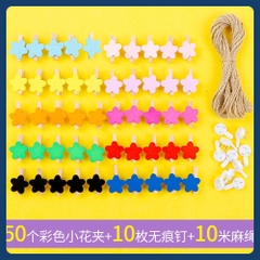 Set  50 kẹp gỗ màu nhiều hình ngộ nghĩnh Deco trang trí ( tặng kèm dây treo)