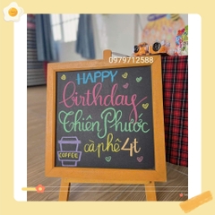 Bảng ĐEN MENU 1 mặt đen viết phấn khung gỗ  có giá đỡ dành cho các cửa hàn g cafe,trà sữa, trà chanh, đồ ăn nhanh