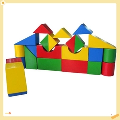 Đồ chơi xếp hình xây dựng 44 chi tiết mộc, đồ chơi lắp ghép xếp các mô hình trí tuệ cho bé