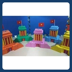 Mô hình Lăng Bác LÀM THỦ CÔNG mút xốp 5ly mầm non ( chi tiết rời lắp ghép)