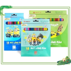 Bút lông màu Hồng Hà bút lông màu vẽ làm quà tặng Minions (12/18/24 màu) - 8121/8122/8123