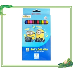 Bút lông màu Hồng Hà bút lông màu vẽ làm quà tặng Minions (12/18/24 màu) - 8121/8122/8123